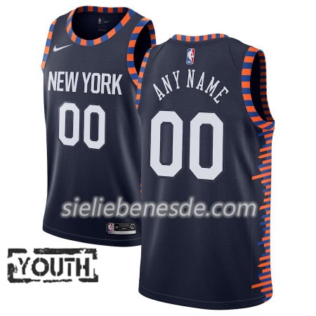 Kinder NBA New York Knicks Trikot 2018-19 Nike City Edition Navy Swingman - Benutzerdefinierte